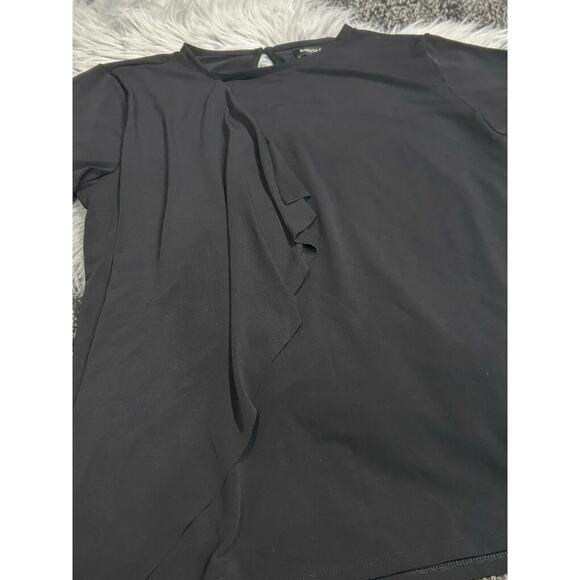 Banana Republic Women’s Ruffle Front Black Top Size Medium - Picture 2 of 2